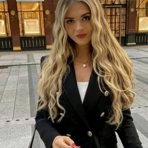 Zara Double Breasted Black Blazer